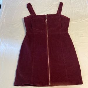Rue21 zip up front corderoy thick strap dress